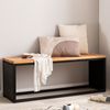 Sitzbank Akazie Massivholz Steinoptik 120x45x35cm Metallgestell Flur Schlafzimmer Esszimmer Bild 2