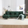 U-Sofa, Samt mit LED-Beleuchtung & USB-Anschluss, 265x135x88 cm, Smaragdgrün Bild 3