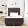 vidaXL LED Boxspringbett mit Matratze Dunkelbraun 120 x 200 cm Stoff 3343015 Bild 4