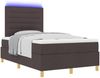 vidaXL LED Boxspringbett mit Matratze Dunkelbraun 120 x 200 cm Stoff 3343015 Bild 3