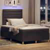 vidaXL LED Boxspringbett mit Matratze Dunkelbraun 120 x 200 cm Stoff 3343015 Bild 5