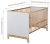 roba Kinderzimmerset 'Caro' 3-teilig - Bett 70 x 140 - Kleiderschrank 3-türig - Lichtgrau / Goldeiche Bild 5