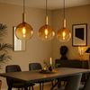 LED Hängeleuchte, schwarz, messing, Höhenverstellbar, L 90 cm Bild 3