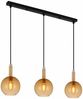 LED Hängeleuchte, schwarz, messing, Höhenverstellbar, L 90 cm Bild 2