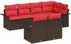 vidaXL Gartensofa-set mit Kissen 7 pcs Braun Poly-Rattan 3345404 Bild 2