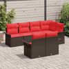 vidaXL Gartensofa-set mit Kissen 7 pcs Braun Poly-Rattan 3345404 Bild 3