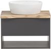 Waschtisch-Set >Kaprun< (B/H/T: 61x55x47 cm) in graphit - 61x55x47 (BxHxT) Bild 2