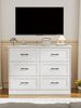 FiveWillowise Sideboard Kommode mit Steckdosen, 6 Schubladen, 2 USB & 2 AC-Anschlüssen (1 St), Kommodenschrank aus Holz, 106 x 81,5 x 39 cm, Weiß Bild 4