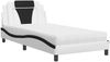 vidaXL Bett "Viana" mit Matratze Weiß und Schwarz 100x200 cm Kunstleder 3208781 Bild 2