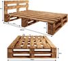 sunnypillow Palettenbett M2 aus Holz 140x200 cm mit Kopfteil und 2 Bettkästen. Doppelbett, Familienbett - erhöhtes Ehebett Bettgestell Futonbett Komforthöhe Geflammt Massivholzbett Bild 4