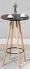 Stehtisch Ø 60cm innen LUMI - Holz, Skandinavisches Design | Bartisch rund Hoher Tisch Bistrotisch Hochtisch, 107x60cm HxB, Schwarz-Beige Bild 1