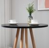 Stehtisch Ø 60cm innen LUMI - Holz, Skandinavisches Design | Bartisch rund Hoher Tisch Bistrotisch Hochtisch, 107x60cm HxB, Schwarz-Beige Bild 2