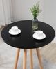 Stehtisch Ø 60cm innen LUMI - Holz, Skandinavisches Design | Bartisch rund Hoher Tisch Bistrotisch Hochtisch, 107x60cm HxB, Schwarz-Beige Bild 4