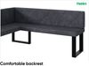 MEBLINI Eckbank für Esszimmer - Küchenbank - Essecke - Sitzecke Küche - ERIC - U-Beine 128x168x87cm Links - Dunkelgrau Samt Bild 5