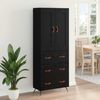 vidaXL Highboard Schwarz Eichen-Optik 69,5 x 34 x 180 cm Holzwerkstoff 3416252 Bild 4