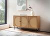 FINEBUY Sideboard FB104665 (140x80x39 cm Anrichte, Eiche-Dekor Rattangeflecht), Kommode Türen Standschrank, Hoher Kommodenschrank Bild 2