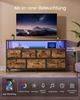 SONGMICS Kommode mit LED-Beleuchtung, Sideboard, Schubladenschrank für Wohnzimmer, mit Ladestation, 7 Schubladen, braun-schwarz Bild 4