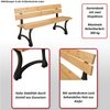 Gartenbank HWC-O20, Sitzbank Parkbank Holzbank 2-Sitzer, Gusseisen Holz Kiefer, 125cm ~ teak Bild 2