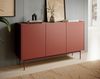 Bettso 'COLOR' Kommode mit überstehender Kante, Holzwerkstoff Rot, 83x37x144 cm Bild 3
