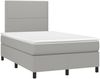 vidaXL Boxspringbett mit Matratze Hellgrau 120x190 cm Stoff 3269874 Bild 2