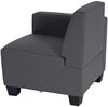 Modular 4-Sitzer Sofa Couch Lyon, Kunstleder ~ dunkelgrau Bild 4