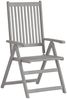 vidaXL Verstellbare Gartenstühle 2 Stk. Grau Massivholz Akazie 45938 Bild 2