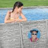 Bestway Power Steel Swim Vista Series Frame Pool Komplett-Set mit Filterpumpe 427 x 250 x 100 cm, Steinwand-Optik (Cremegrau), oval Bild 4