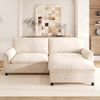 Merax Ecksofa Cloud Sofa 3-Sitzer mit Schlaffunktion, Stauraumhocker, 1 Teile, Modulares Chenille Soffa, Deep Seat Wohnzimmersofa Groß, Couch Bild 2