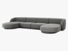 Micadoni Panorama-Sofa Miley 5-Sitzer Samt Bluvel Hellgrau Bild 2