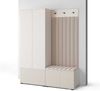 Garderoben-Set Ritmo version 1 – gefräste Kleiderschrank mit Polsterplatten, Schuhschrank, für Flur und Eingangsbereich (cashmere, Trinity 02), 185 x 40 x 140 cm Bild 2