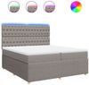 vidaXL Boxspringbett mit Matratze Taupe 200x200 cm Stoff 3294474 Bild 2