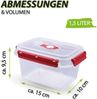 Frischhaltedosen für Lebensmittel ( 1,5 L ) - 4er Pack "Rot" - Vorratsdose luftdicht, Aufbewahrungsbox Meal Prep Box, Lunchbox, BPA Frei Bild 3