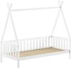 TIPI Bett 90x200 cm und seitlicher Umrandung, Kiefer massiv weiß Bild 3
