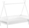 TIPI Bett 90x200 cm und seitlicher Umrandung, Kiefer massiv weiß Bild 4