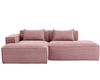 LVHOM Ecksofa 2 Sitzer, Modulares Sofa 235 cm breit, L-Form Sofa mit 2 Kissen, Schlafsofa aus Cordstoff, kein Aufbau erforderlich, Rosa Bild 2