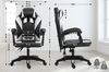 CLP Bürostuhl Orkney Kunstleder Ergonomischer Stuhl mit Lenden und Nackenkissen,schwarz/weiß Bild 2