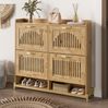 Schuhschrank 108,5 x 24 x 100 cm mit 4 Türen und Ablage – platzsparender Flurschrank aus MDF in Holzoptik Bild 5