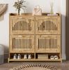 Schuhschrank 108,5 x 24 x 100 cm mit 4 Türen und Ablage – platzsparender Flurschrank aus MDF in Holzoptik Bild 4