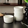 JIWOO Schale 4er Ø11cm,Müslischale Eisschale Dessertschale Obstschale Snackschale, Keramik, (Schaleset, 4-tlg), Hochwertiges Schalen Weiß Mikrowellenofen Spülmaschine Ø 11cm Bild 2