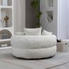 Sitzsack-Sessel aus Chenille mit hoher Rückenlehne & Armlehnen, 108x108x52 cm, Beige Bild 2