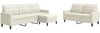 vidaXL 3-tlg. Sofagarnitur mit Kissen Creme Samt 3278409 Bild 2