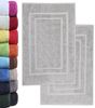 NatureMark 2er Pack Badvorleger Badematte | Premium Qualität | 100% Baumwolle | 50x80 cm | Duschvorleger Duschmatte Doppelpack | Farbe: Silber grau Bild 4