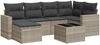 vidaXL 7-tlg. Garten-Sofagarnitur mit Kissen Hellgrau Poly Rattan 3251609 Bild 2