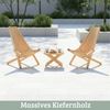 Skandinavischer Liegestuhl Holz ENNO - Sonnenliege aus Kiefernholz | Balkonstuhl Gartenstuhl Wetterfest Stuhl für Terrasse Bild 3