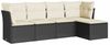 vidaXL 5-tlg. Garten-Sofagarnitur mit Kissen Schwarz Poly Rattan 3217556 Bild 2