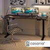 Casaria Höhenverstellbarer Schreibtisch mit Tischplatte, Elektrisch, LCD- Display, Braun Schwarz, 140x60 cm Bild 2