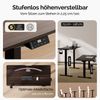 Casaria Höhenverstellbarer Schreibtisch mit Tischplatte, Elektrisch, LCD- Display, Braun Schwarz, 140x60 cm Bild 3