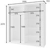 Home affaire Kleiderschrank Fresno Wäscheschrank mit 5 Einlegeböden und Kleiderstange Garderobe mit 2 Schwebetüren, B/H/T 200/207/62 cm Bild 4