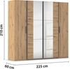 rauch Kleiderschrank, Dreh- und Schwebetürenschrank KRONACH, 4-türig, Eiche Artisan, 225 x 210 x 60 cm Bild 4