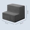 FEANDREA Hundetreppe für Kleine Hunde, 2 Stufen Waschbare Katzentreppe aus Schaumstoff für Sofa, 30 x 38 x 28 cm, Grau Bild 5